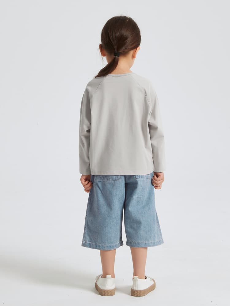 無地 Tシャツ やわらか長袖シンプル子供服