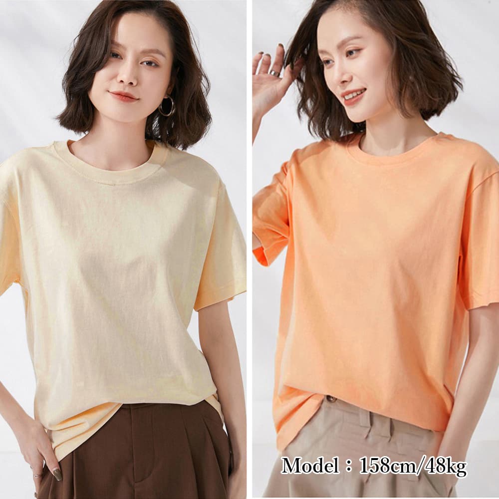 無地 Tシャツ 無地半袖シャツレディースゆったり体型カバー多色展開