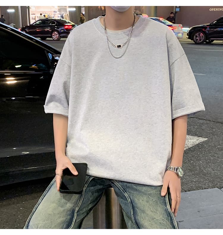 無地 Tシャツ ゆったりシルエット 快適無地半袖