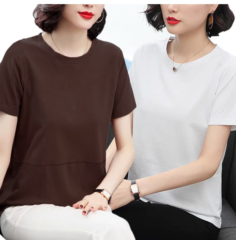 無地 Tシャツ やさしい肌触り 切替デザイン半袖