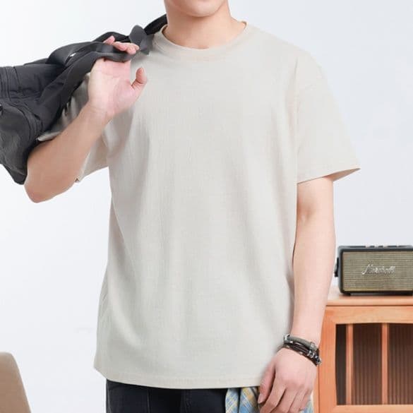 無地 Tシャツ 上質シンプル半袖ラウンドネック