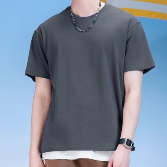 無地 Tシャツ シンプル快適 肌に優しい日常着