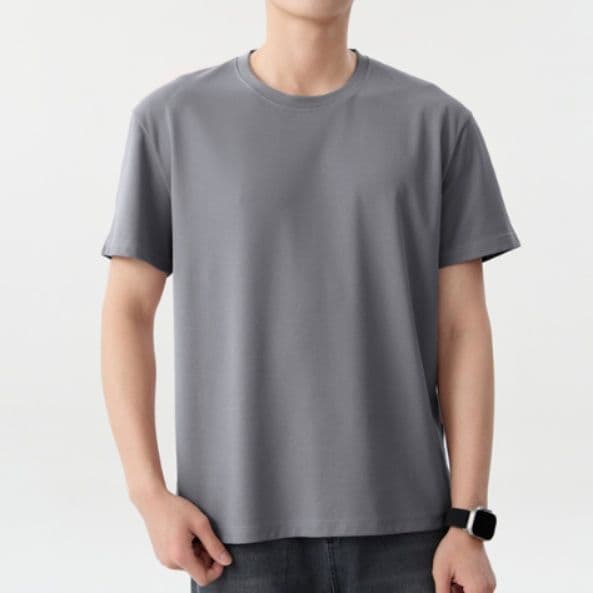 無地 Tシャツ なめらか肌触り 上質クルーネック半袖