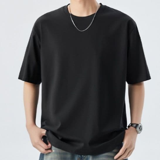 無地 Tシャツ なめらか肌触り 上質クルーネック半袖