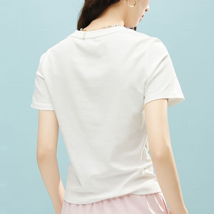 無地 Tシャツ 洗練きれいめ襟ぐりすっきりTシャツ