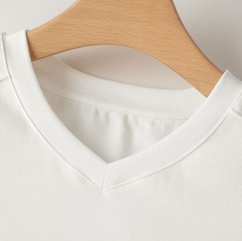 無地 Tシャツ 洗練きれいめ襟ぐりすっきりTシャツ