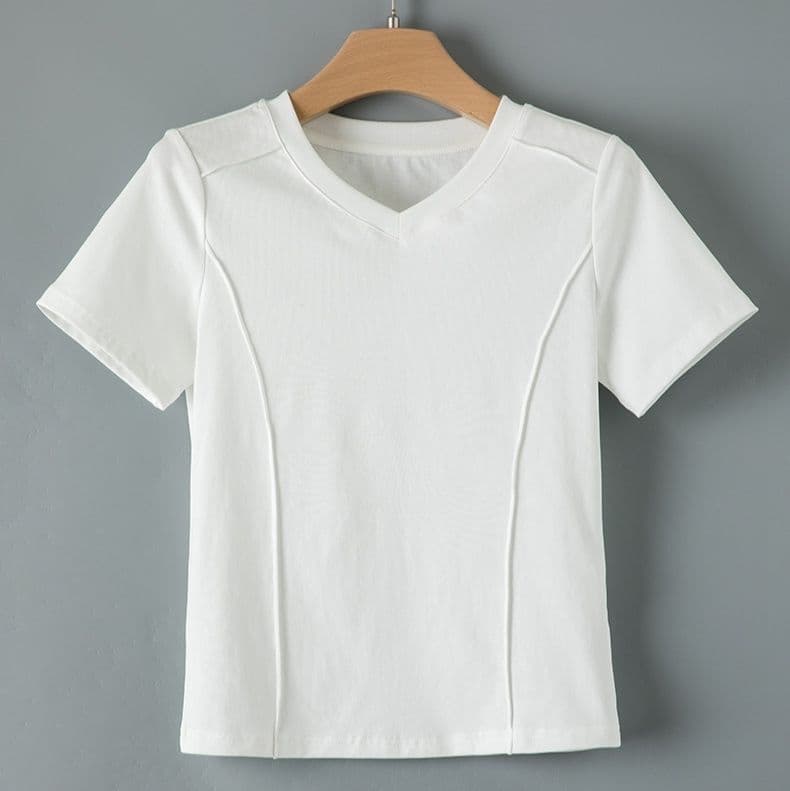 無地 Tシャツ 洗練きれいめ襟ぐりすっきりTシャツ