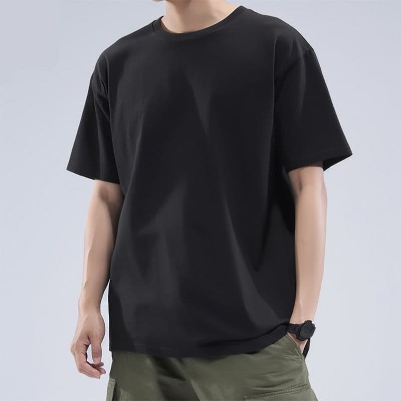 無地 Tシャツ ゆったりシルエット 上質無地半袖