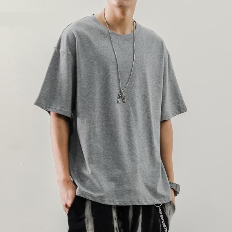 無地 Tシャツ シンプル美シルエット半袖カットソー