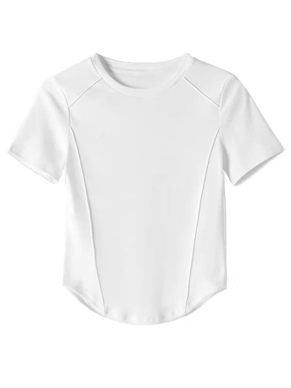 無地 Tシャツ すっきりシルエット 立体裁断 半袖