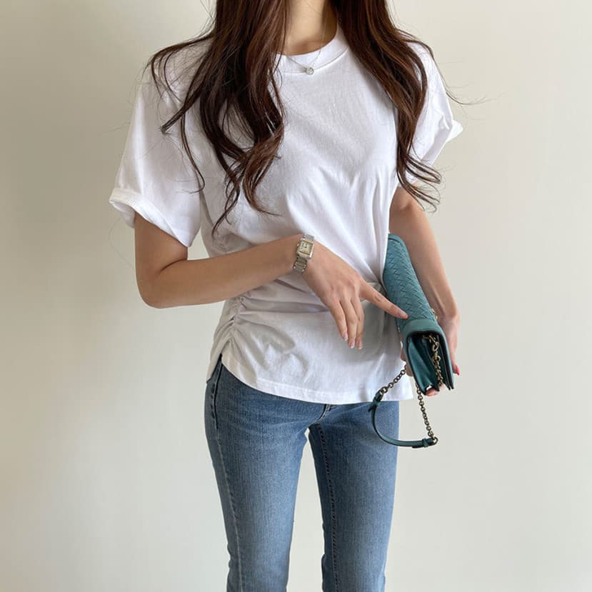 無地 Tシャツ 夏新作 無地白半袖ティーシャツ レディース丸首シンプル着回し
