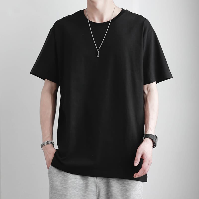 無地 Tシャツ シンプル美シルエット半袖カットソー