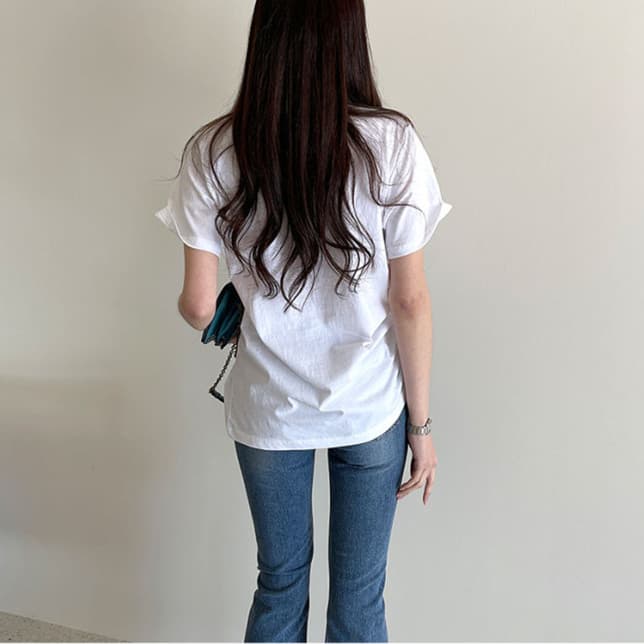 無地 Tシャツ 夏新作 無地白半袖ティーシャツ レディース丸首シンプル着回し